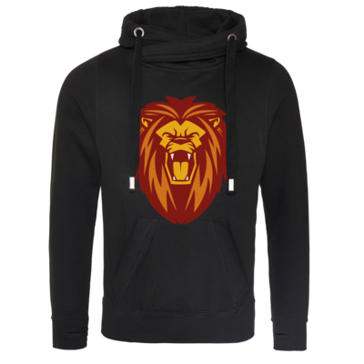 Motiv: Cross Neck Hoodie - Lion gelb - bestimme auf Wunsch Details wie Produkt, Grösse, Farbe und Position selbst ! Motiv: Cross Neck Hoodie - Lion gelb