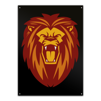 Motiv: Metallschild - Lion gelb - bestimme auf Wunsch Details wie Produkt, Grösse, Farbe und Position selbst ! Motiv: Metallschild - Lion gelb