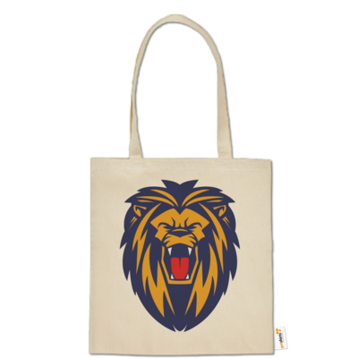 Motiv: Baumwolltasche - Lion blaugelb - bestimme auf Wunsch Details wie Produkt, Grösse, Farbe und Position selbst ! Motiv: Baumwolltasche - Lion blaugelb