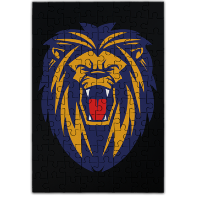 Motiv: Puzzle - Lion blaugelb - bestimme auf Wunsch Details wie Produkt, Grösse, Farbe und Position selbst ! Motiv: Puzzle - Lion blaugelb