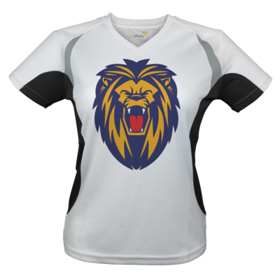 Motiv: Laufshirt Lady Running T - Lion blaugelb - bestimme auf Wunsch Details wie Produkt, Grösse, Farbe und Position selbst ! Motiv: Laufshirt Lady Running T - Lion blaugelb