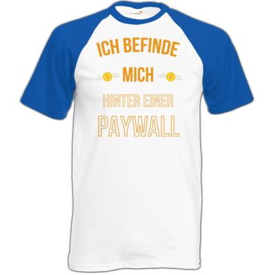 Motiv: TShirt Baseball - Paywall - bestimme auf Wunsch Details wie Produkt, Grösse, Farbe und Position selbst ! Motiv: TShirt Baseball - Paywall