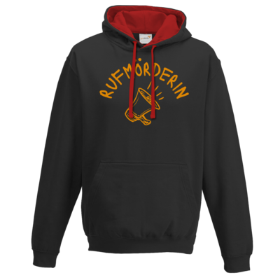 Motiv: Two-Tone Hoodie - Rufmörderin - bestimme auf Wunsch Details wie Produkt, Grösse, Farbe und Position selbst ! Motiv: Two-Tone Hoodie - Rufmörderin