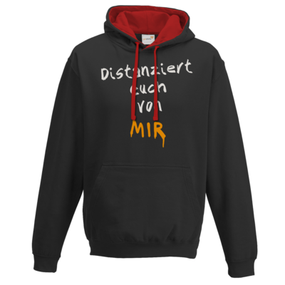 Motiv: Two-Tone Hoodie - Distanziert Euch - bestimme auf Wunsch Details wie Produkt, Grösse, Farbe und Position selbst ! Motiv: Two-Tone Hoodie - Distanziert Euch