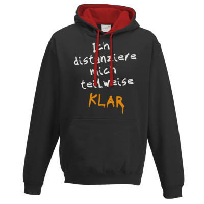 Motiv: Two-Tone Hoodie - Ich distanziere mich teilweise klar - bestimme auf Wunsch Details wie Produkt, Grösse, Farbe und Position selbst ! Motiv: Two-Tone Hoodie - Ich distanziere mich teilweise klar