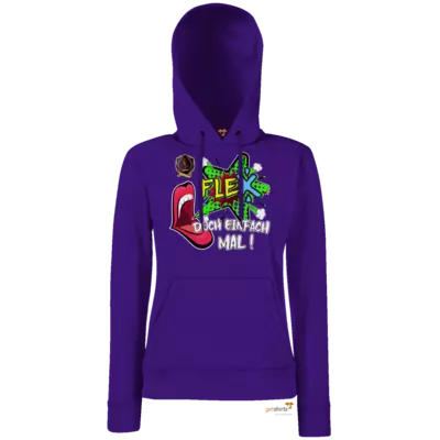 Motiv: Hoodie Damen Classic - Flex doch mal! - bestimme auf Wunsch Details wie Produkt, Grösse, Farbe und Position selbst ! Motiv: Hoodie Damen Classic - Flex doch mal!