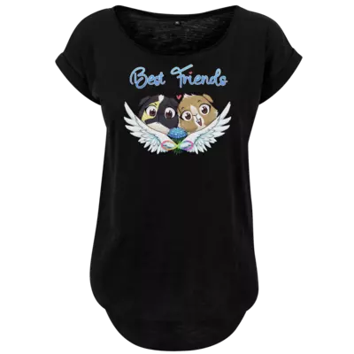 Motiv: Ladies Long Slub Tee - Best Friends Forever - Liebhaber - bestimme auf Wunsch Details wie Produkt, Grösse, Farbe und Position selbst ! Motiv: Ladies Long Slub Tee - Best Friends Forever - Liebhaber