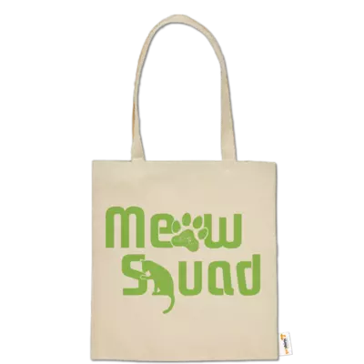 Motiv: Baumwolltasche - MeowSquad - bestimme auf Wunsch Details wie Produkt, Grösse, Farbe und Position selbst ! Motiv: Baumwolltasche - MeowSquad