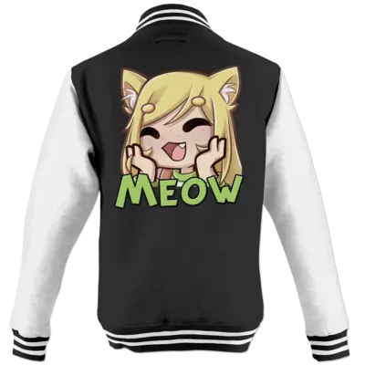 Motiv: College Jacke - Happy Meow - bestimme auf Wunsch Details wie Produkt, Grösse, Farbe und Position selbst ! Motiv: College Jacke - Happy Meow