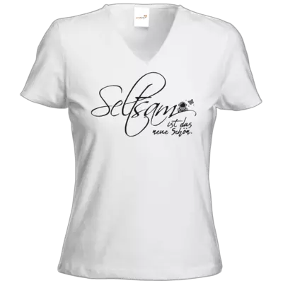 Motiv: T-Shirts Damen V-Neck FAIR WEAR - Seltsam schön - Astronautin - bestimme auf Wunsch Details wie Produkt, Grösse, Farbe und Position selbst ! Motiv: T-Shirts Damen V-Neck FAIR WEAR - Seltsam schön - Astronautin