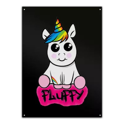 Motiv: Metallschild - fluffy - bestimme auf Wunsch Details wie Produkt, Grösse, Farbe und Position selbst ! Motiv: Metallschild - fluffy