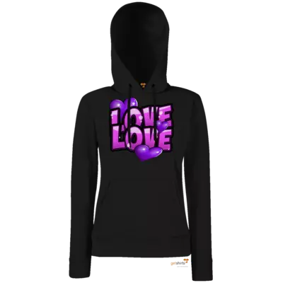 Motiv: Hoodie Damen Classic - love - bestimme auf Wunsch Details wie Produkt, Grösse, Farbe und Position selbst ! Motiv: Hoodie Damen Classic - love