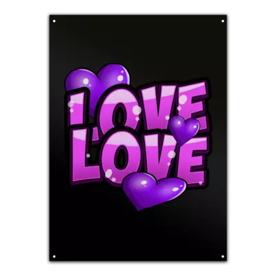 Motiv: Metallschild - love - bestimme auf Wunsch Details wie Produkt, Grösse, Farbe und Position selbst ! Motiv: Metallschild - love