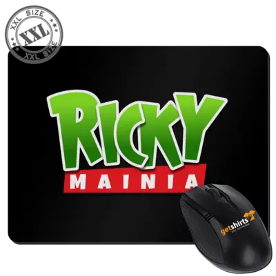 Motiv: XXL Mousepad - Rickymainia Logo - bestimme auf Wunsch Details wie Produkt, Grösse, Farbe und Position selbst ! Motiv: XXL Mousepad - Rickymainia Logo