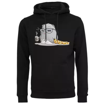 Motiv: Heavy Hoodie - Morgenmuffel Mööh - Himmelsbande - bestimme auf Wunsch Details wie Produkt, Grösse, Farbe und Position selbst ! Motiv: Heavy Hoodie - Morgenmuffel Mööh - Himmelsbande