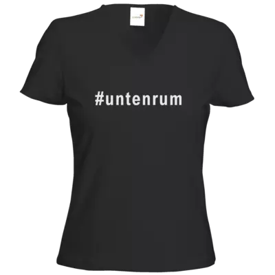 Motiv: T-Shirt Damen V-Neck Classic - Untenrum - bestimme auf Wunsch Details wie Produkt, Grösse, Farbe und Position selbst ! Motiv: T-Shirt Damen V-Neck Classic - Untenrum