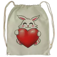 Motiv: Cotton Gymsac - Liebeshase (STM) - bestimme auf Wunsch Details wie Produkt, Grösse, Farbe und Position selbst ! Motiv: Cotton Gymsac - Liebeshase (STM)