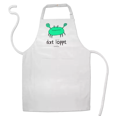 Motiv: Schürze - dat löppt. gruen - bestimme auf Wunsch Details wie Produkt, Grösse, Farbe und Position selbst ! Motiv: Schürze - dat löppt. gruen