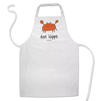 Motiv: Schürze - dat löppt. orange - bestimme auf Wunsch Details wie Produkt, Grösse, Farbe und Position selbst ! Motiv: Schürze - dat löppt. orange