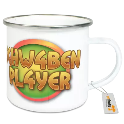 Motiv: Emaille-Tasse - Logo hell SW