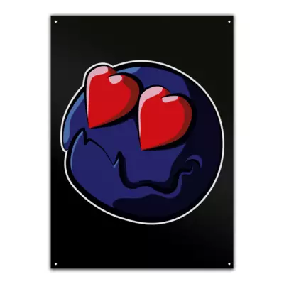 Motiv: Metallschild - VV Love Emote - bestimme auf Wunsch Details wie Produkt, Grösse, Farbe und Position selbst ! Motiv: Metallschild - VV Love Emote