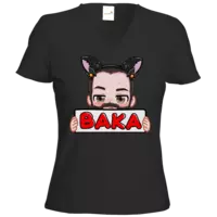 Motiv: T-Shirts Damen V-Neck FAIR WEAR - Nino Maid Baka - bestimme auf Wunsch Details wie Produkt, Grösse, Farbe und Position selbst ! Motiv: T-Shirts Damen V-Neck FAIR WEAR - Nino Maid Baka