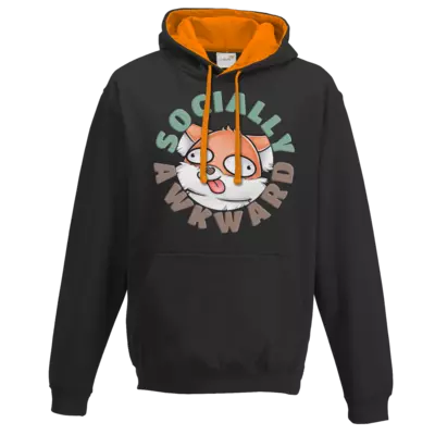 Motiv: Two-Tone Hoodie - Socially Awkward - bestimme auf Wunsch Details wie Produkt, Grösse, Farbe und Position selbst ! Motiv: Two-Tone Hoodie - Socially Awkward