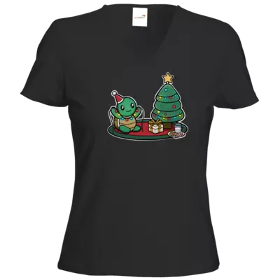 Motiv: T-Shirt Damen V-Neck Classic - christmas - bestimme auf Wunsch Details wie Produkt, Grösse, Farbe und Position selbst ! Motiv: T-Shirt Damen V-Neck Classic - christmas