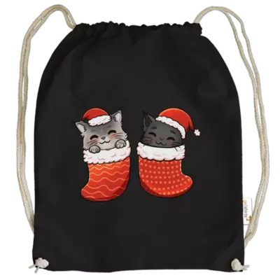 Motiv: Cotton Gymsac - Christmas Socks - bestimme auf Wunsch Details wie Produkt, Grösse, Farbe und Position selbst ! Motiv: Cotton Gymsac - Christmas Socks