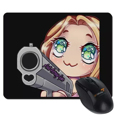 Motiv: Mousepad Textil - Anti-Horny-Gun - bestimme auf Wunsch Details wie Produkt, Grösse, Farbe und Position selbst ! Motiv: Mousepad Textil - Anti-Horny-Gun