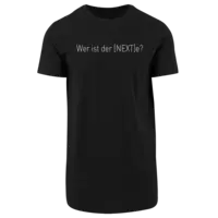 Motiv: Shaped Long Tee - wer ist der Nexte - bestimme auf Wunsch Details wie Produkt, Grösse, Farbe und Position selbst ! Motiv: Shaped Long Tee - wer ist der Nexte
