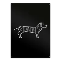 Motiv: Metallschild - Wursti (Weiss) - bestimme auf Wunsch Details wie Produkt, Grösse, Farbe und Position selbst ! Motiv: Metallschild - Wursti (Weiss)