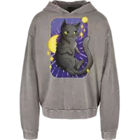 Motiv: Acid Washed Oversize Hoodie - Spacecat Nami - bestimme auf Wunsch Details wie Produkt, Grösse, Farbe und Position selbst ! Motiv: Acid Washed Oversize Hoodie - Spacecat Nami