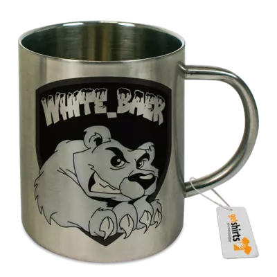 Motiv: Tasse Edelstahl - White_Baer 