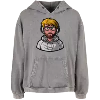Motiv: Ladies Acid Washed Oversize Hoodie - Hasgarson Logo - bestimme auf Wunsch Details wie Produkt, Grösse, Farbe und Position selbst ! Motiv: Ladies Acid Washed Oversize Hoodie - Hasgarson Logo