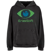 Motiv: Ladies Acid Washed Oversize Hoodie - ErasSoft Logo - bestimme auf Wunsch Details wie Produkt, Grösse, Farbe und Position selbst ! Motiv: Ladies Acid Washed Oversize Hoodie - ErasSoft Logo