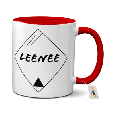 Motiv: Tasse farbig - Logo Leenee weiß