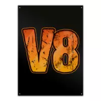 Motiv: Metallschild - V8-Logo - bestimme auf Wunsch Details wie Produkt, Grösse, Farbe und Position selbst ! Motiv: Metallschild - V8-Logo