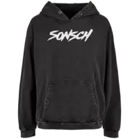 Motiv: Ladies Acid Washed Oversize Hoodie - Sonsch - bestimme auf Wunsch Details wie Produkt, Grösse, Farbe und Position selbst ! Motiv: Ladies Acid Washed Oversize Hoodie - Sonsch