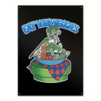Motiv: Metallschild - Eat Your Veggies - bestimme auf Wunsch Details wie Produkt, Grösse, Farbe und Position selbst ! Motiv: Metallschild - Eat Your Veggies