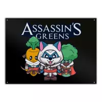 Motiv: Metallschild - Assassins Greens - bestimme auf Wunsch Details wie Produkt, Grösse, Farbe und Position selbst ! Motiv: Metallschild - Assassins Greens