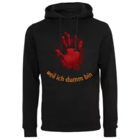 Motiv: Heavy Hoodie - Finger - weil ich dumm bin - bestimme auf Wunsch Details wie Produkt, Grösse, Farbe und Position selbst ! Motiv: Heavy Hoodie - Finger - weil ich dumm bin