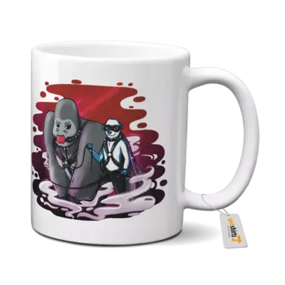 Motiv: Tasse - Gorilla im Knebel Doppel