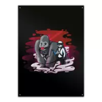 Motiv: Metallschild - Gorilla im Knebel und Held der Peitschen - bestimme auf Wunsch Details wie Produkt, Grösse, Farbe und Position selbst ! Motiv: Metallschild - Gorilla im Knebel und Held der Peitschen