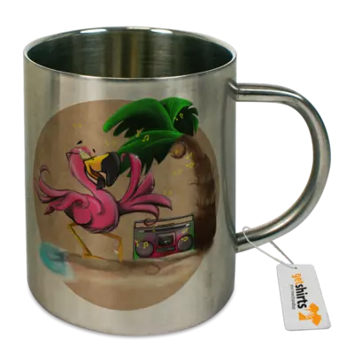 Motiv: Tasse Edelstahl - Beach Flago 2