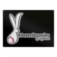 Motiv: Metallschild - Desertbunnies-Logo - bestimme auf Wunsch Details wie Produkt, Grösse, Farbe und Position selbst ! Motiv: Metallschild - Desertbunnies-Logo