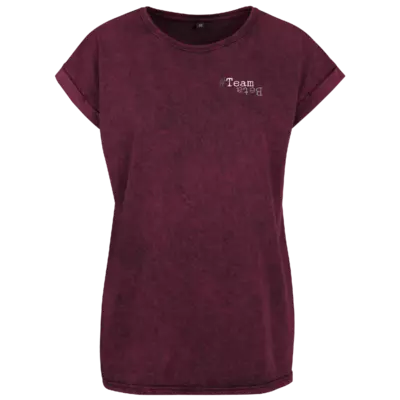 Motiv: Ladies Acid Washed Extended Shoulder Tee - TeamBeta Black&White 