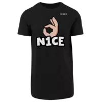 Motiv: Shaped Long Tee - N1CE - bestimme auf Wunsch Details wie Produkt, Grösse, Farbe und Position selbst ! Motiv: Shaped Long Tee - N1CE