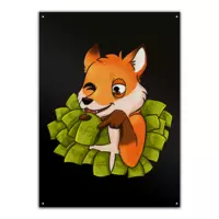 Motiv: Metallschild - Gieriger Fuchs - bestimme auf Wunsch Details wie Produkt, Grösse, Farbe und Position selbst ! Motiv: Metallschild - Gieriger Fuchs