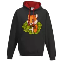 Motiv: Two-Tone Hoodie - Gieriger Fuchs - bestimme auf Wunsch Details wie Produkt, Grösse, Farbe und Position selbst ! Motiv: Two-Tone Hoodie - Gieriger Fuchs